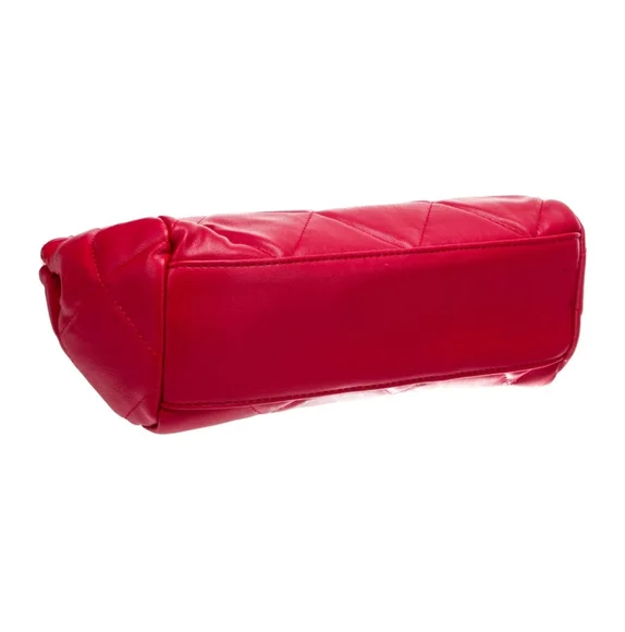 Badgley Mischka Red Quilted Padded Hand Bag NWT - Picture 5 of 6